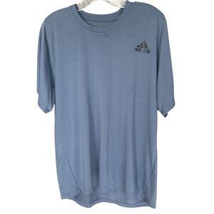 Adidas Mens Freelift Short Sleeve Crew Neck Shirt - Blue Size Large